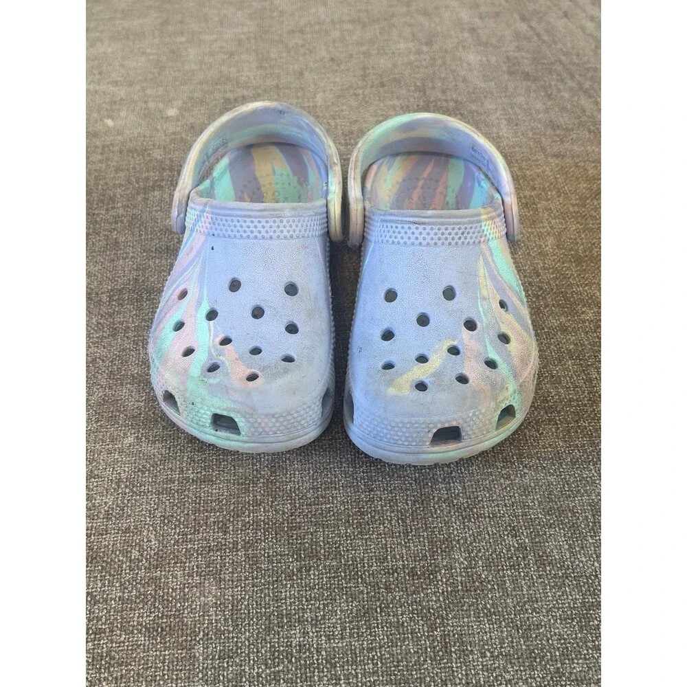 CrocsKids Classic Marbled light purple clogs size 9